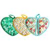 1Pc Fruit Flowers Printed Cotton Heart-shaped Insulation Pad Thickened Anti Scalding Oven Gloves Kitchen Baking Tool