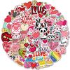 Valentine's Day 50-Piece LOVE Graffiti Stickers - Waterproof Cartoon Decorations for Luggage and Rooms