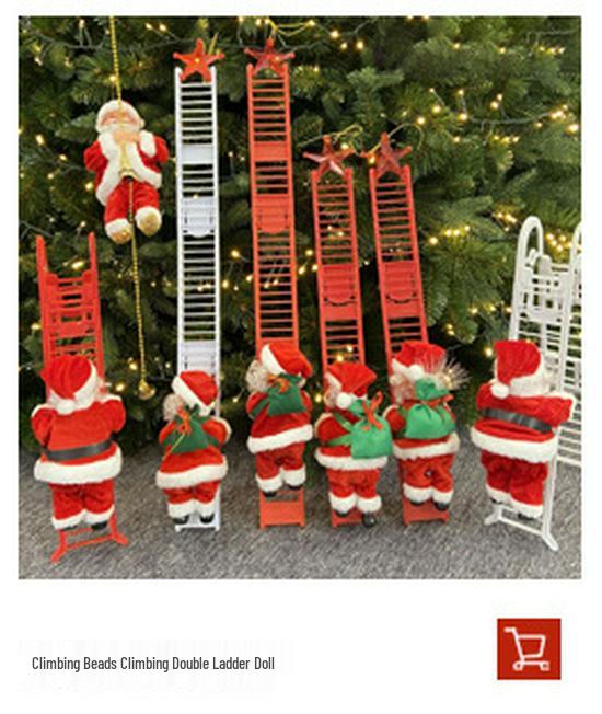 Electric Santa Claus Climbing Ladder with Beads - Christmas Decoration and Children's Gift