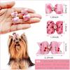PET SHOW Mixed Styles Pet Cat Puppy Topknot Small Dog Hair Bows with Rubber Bands Grooming Accessories Pink Pack of 20