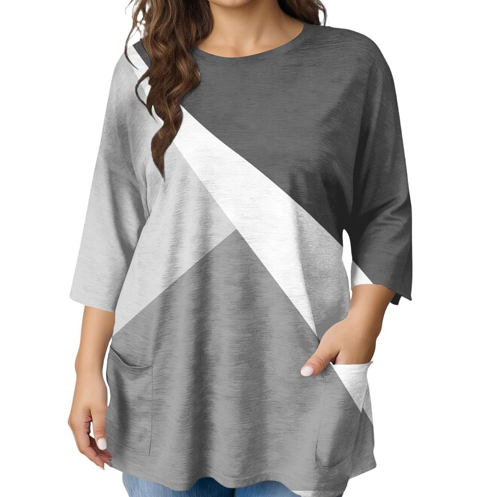 Damen Mode Übergröße Bedruckte Kurzarmbluse Für Elegantes Pendeln Und Freizeitkleidung