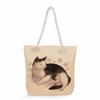 Cartoon cat print thick rope single-shoulder beach bag 7233