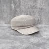Black Knitted Mesh Flat Top Hat Women's Spring Summer Wide Brim Showing Face Small Fashion Equestrian Hat Hollow Breathable Newsboy Hat