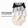 Lady Spring and Autumn Romantic Lace Stitching Pure Cotton 10A Antibacterial Crotch Skin Breathable Triangle Briefs