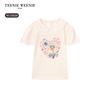 Teenie Weenie Kids Girls' Butterfly Floral Flutter Sleeve T-Shirt