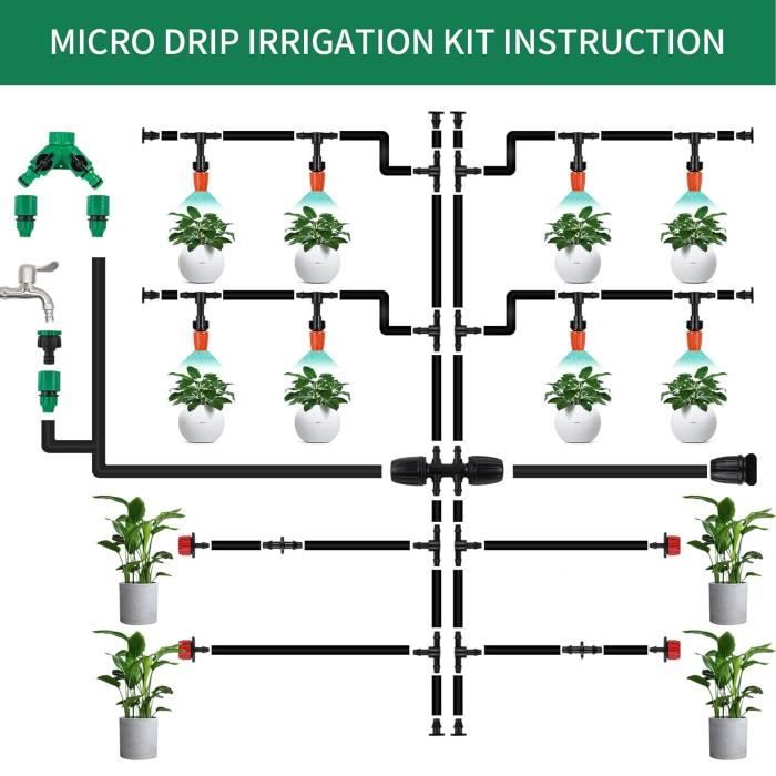 Kit D'irrigation Automatique - XINGGANG - 340 Pièces - Installation Facile - Protection anti-UV