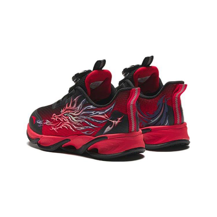 Anta Childrens Red Flame Comfortable Versatile Non-Slip Shock Absorbing Breathable Low-Top Running Shoes Kids Running Shoes Black 312419912-3