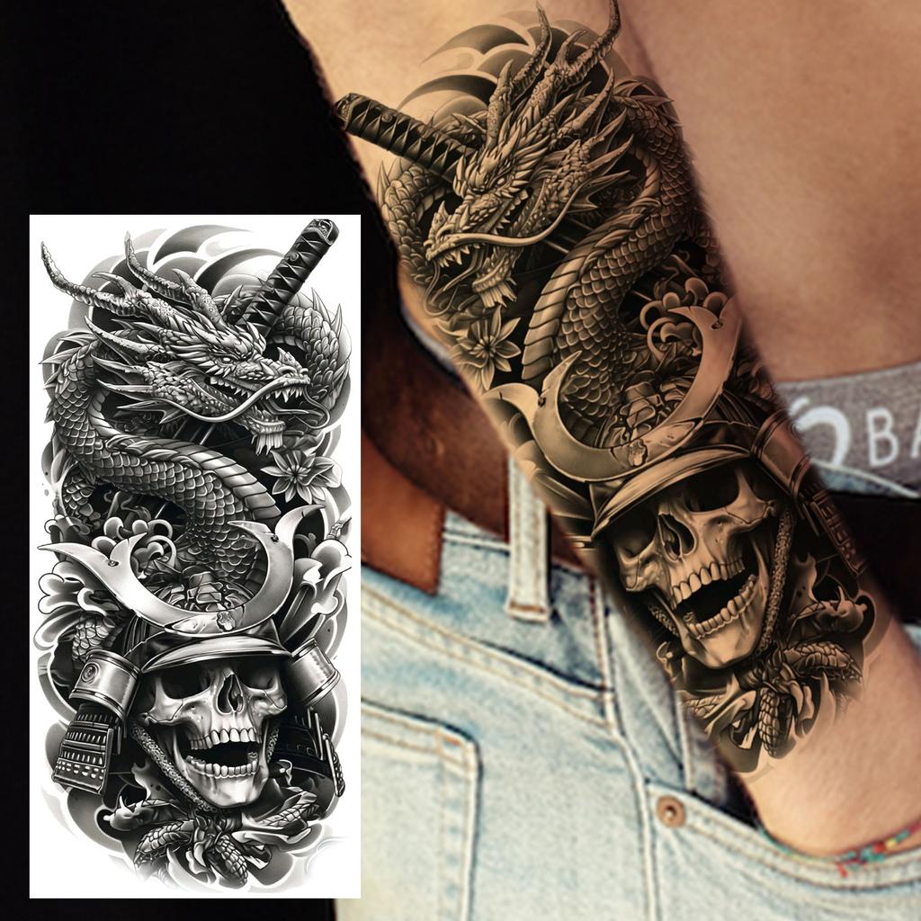 1 Sheet Fashion Priate Ship Compass Temporary Tattoos For Men Women Adults Long Lasting Realistic Waterproof Fake Tattoo Sticker