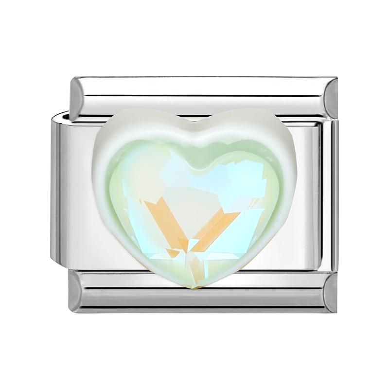 Sweet Cute Bow Knot Butterfly Pink Blue Heart Italian Charm Links Fit 9mm Stainless Steel Bracelet Women DIY Making Zircon Gift