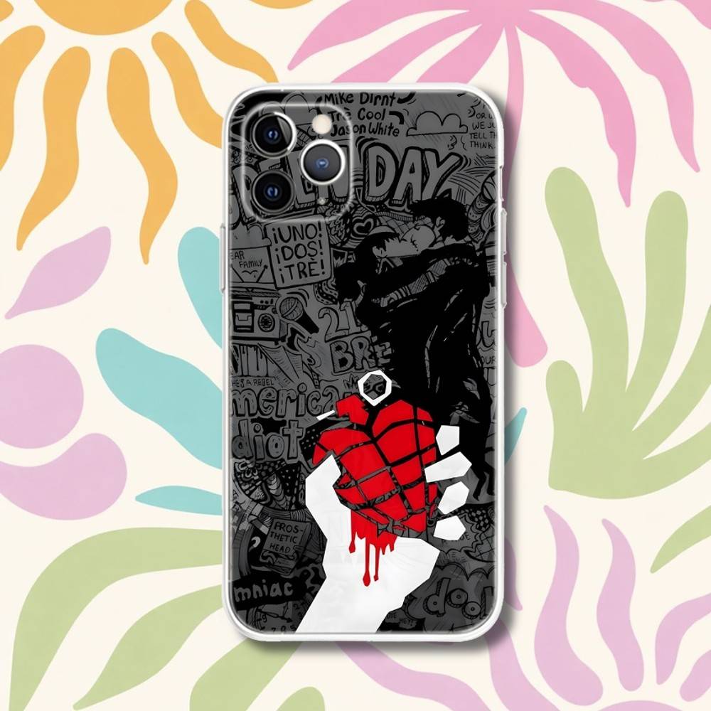 G-Green Day American Idiot Dookie Transparent Phone Case For iPhone 17,13,15,12,11,14,16 Pro Max Mini 7,8 Plus SE4,17E Air Funda