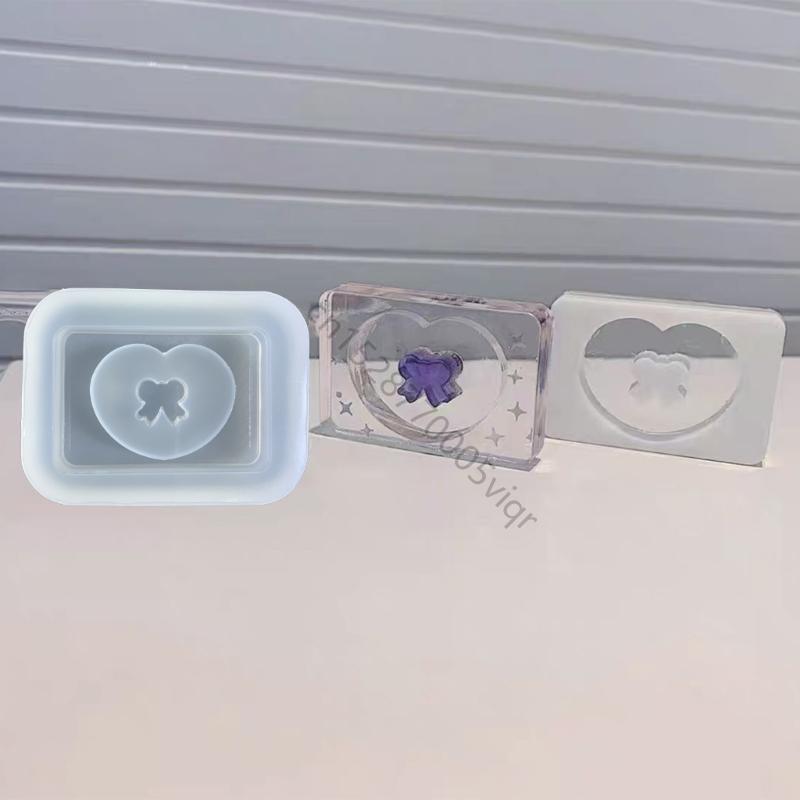 Diy Epoxy Angel Bear Bowknot Mould Pendant Silicone Ornament Mold AXYD