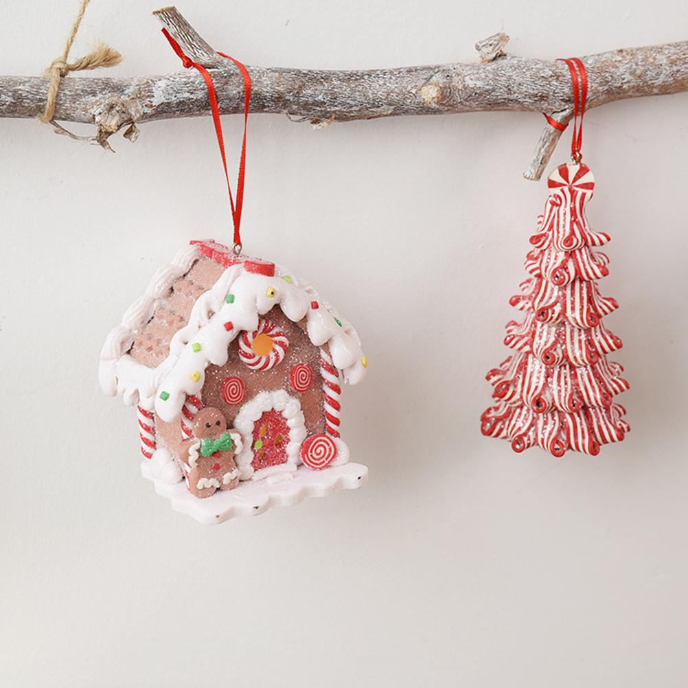 Christmas LED Light Up Candy House Snow House Small Pendant Ornament Decoration