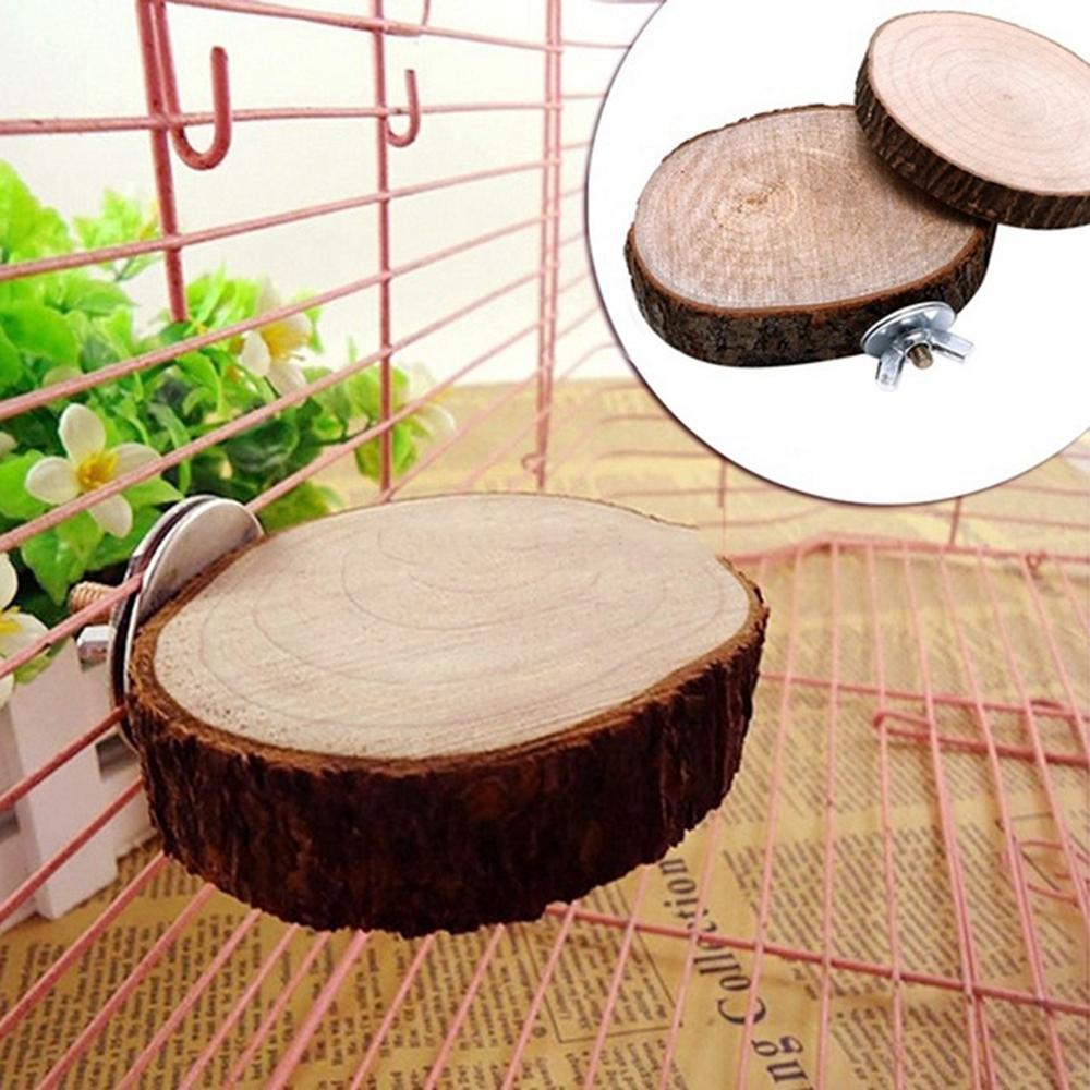 7-9cm Parrot Bird Cage Perches Platform Round Wooden Stand Board For Chinchilla Squirrel Birds Rest Toy