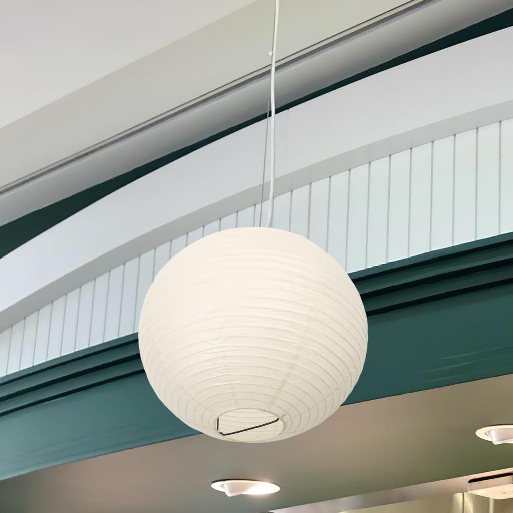 Frcolor Paper Lantern, White Paper Lantern, Bon Festival Lantern, 30cm Round, Perfect for Festivals, Summer Festivals, DIY Izakayas, Food Stalls,