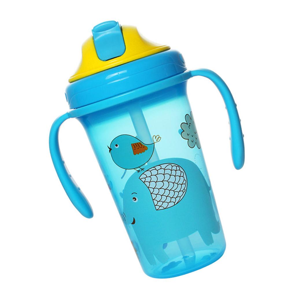 Twin Handle Baby Water Bottle Large Capacity Safe Training Drink Cup for Infants Learning To Drink Independently