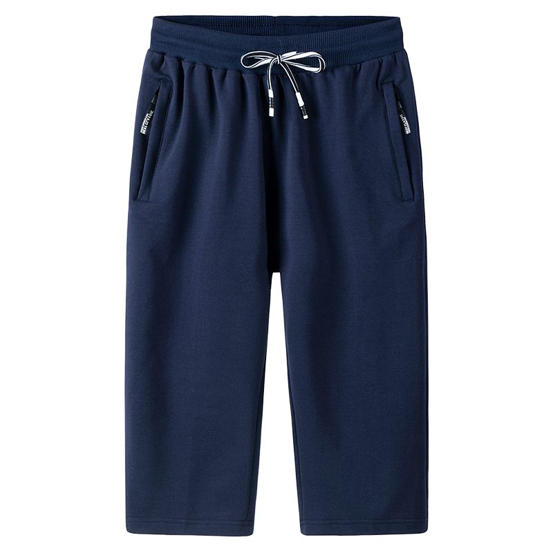 Summer Men Thin Casual Cropped Trousers Men's Straight Loose Fashion Sports Shorts Plus Size