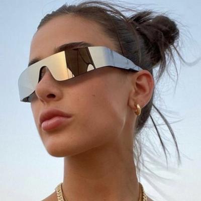 Lunettes de soleil intégrées sans monture style punk futuriste tendance pour hommes et femmes, lunettes de soleil de cyclisme