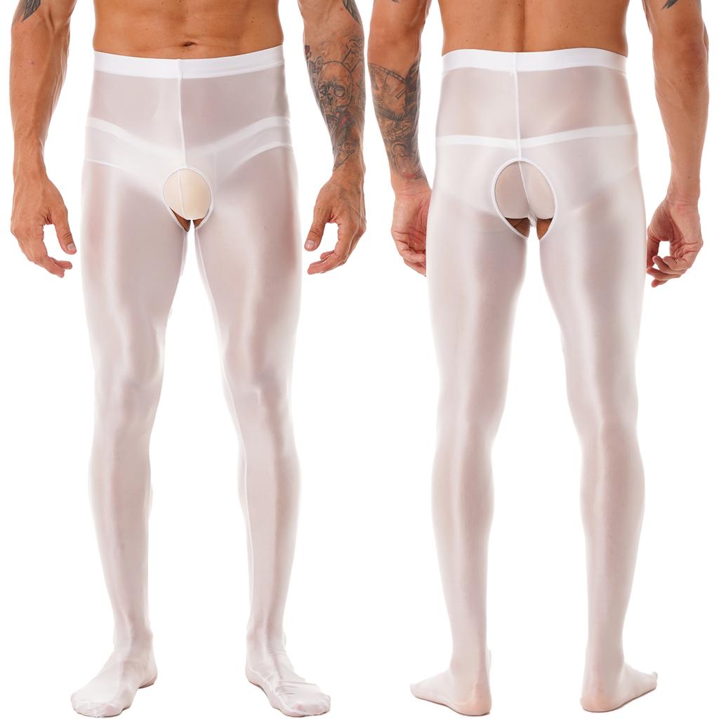 Pánské punčochové kalhoty s vysokým pasem Lesklé lesklé punčochy Punčochy Legíny Noční prádlo