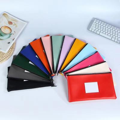 Bank Wallet Zipper Bag Zipper Closure Faux Leather Pockets Cash Cards Keys