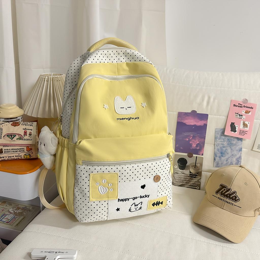 Schoolbag cute college schoolbag female niche design versatile Korean ins college style junior high school students lightweight backpack