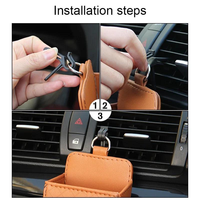 Universal Car Air Vent Storage Bag Organizer Auto Air Outlet Phone Storage Box Multifunctional Interior Car Pocket Organization