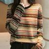 Navava Men ReTro EThnic PaTTern Round Neck Long Sleeve KniT T Nk3356