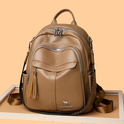 Damen Weiches Leder Rucksack Pendlerrucksack Multifunktionale Umhängetasche