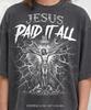 Jesus Paid It All King Of Kings Comfort Colors® Tshirt, Crucifixion Cross Christian Faith Lightning Religious Art Faded Tee