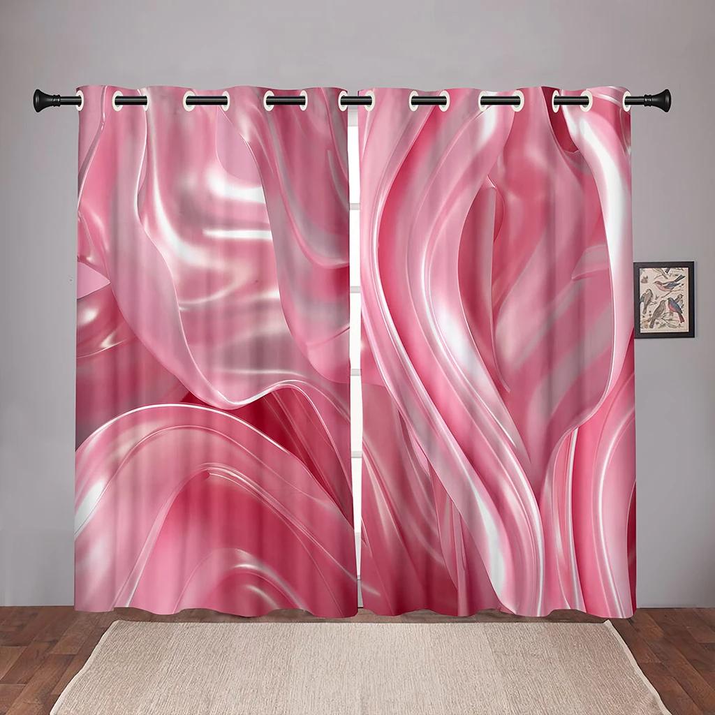 Render Abstract Art Wavy Blackout Window Curtain for Bedroom Living Room Bathroom Kicthen Door Hall Home Hook High Shading New