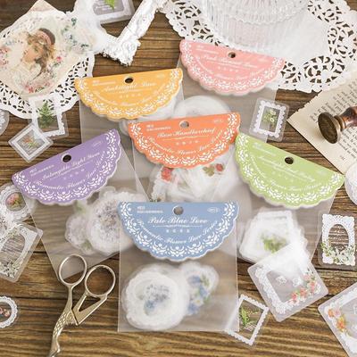 30ks/balení PET květinové krajkové samolepky Scrapbooking Stick Štítek Diář Dekor Dekorace Album papírnictví