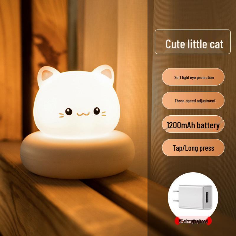 Rechargeable Eye-Friendly Night Light for Kids & Postpartum Mothers - Touch-Control Desk Lamp