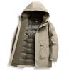 Herren Daunenjacke mit Kapuze für junge und mittelalte Männer, Winter, neu, Winter, warm und verdickt, lässig, trendig, Daunenjacke, Jacke für Männer