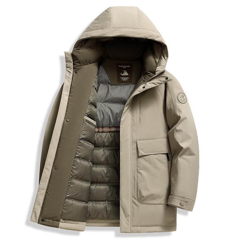 Herren Daunenjacke mit Kapuze für junge und mittelalte Männer, Winter, neu, Winter, warm und verdickt, lässig, trendig, Daunenjacke, Jacke für Männer