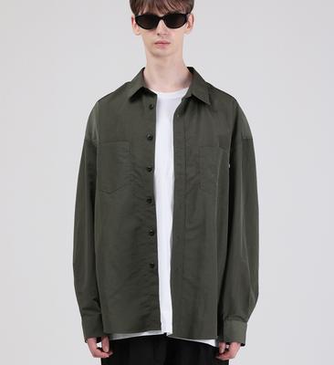WHEN YOU MOVE Nylon City Pocket Shirt Khaki
