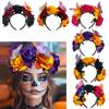 Halloween/Mexican Hair Accessories Carnival Crown Cosplay Headband Mexican Rose Crown Floral Shapes Party Multicolor