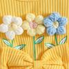 2026 Sommer Florales Baby-Kleid mit Puffärmeln & Geripptes Body-Set mit Haarreif & Schmetterlingsrock