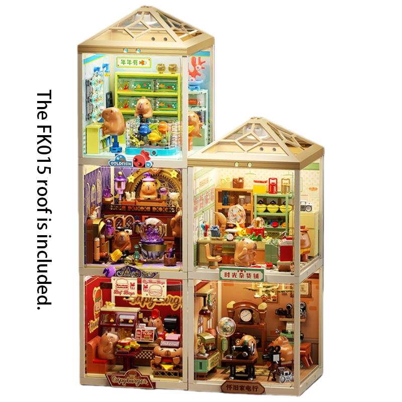 Jaki Super Town Building Blocks Toys Street Scene General Store Model Assembly Toy Desktop Ornament Children'S Birthday Gift