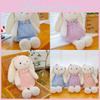 Plush Bunny Doll With Long Ears And Dress And Bow Designfor Kids Gift And Decoration