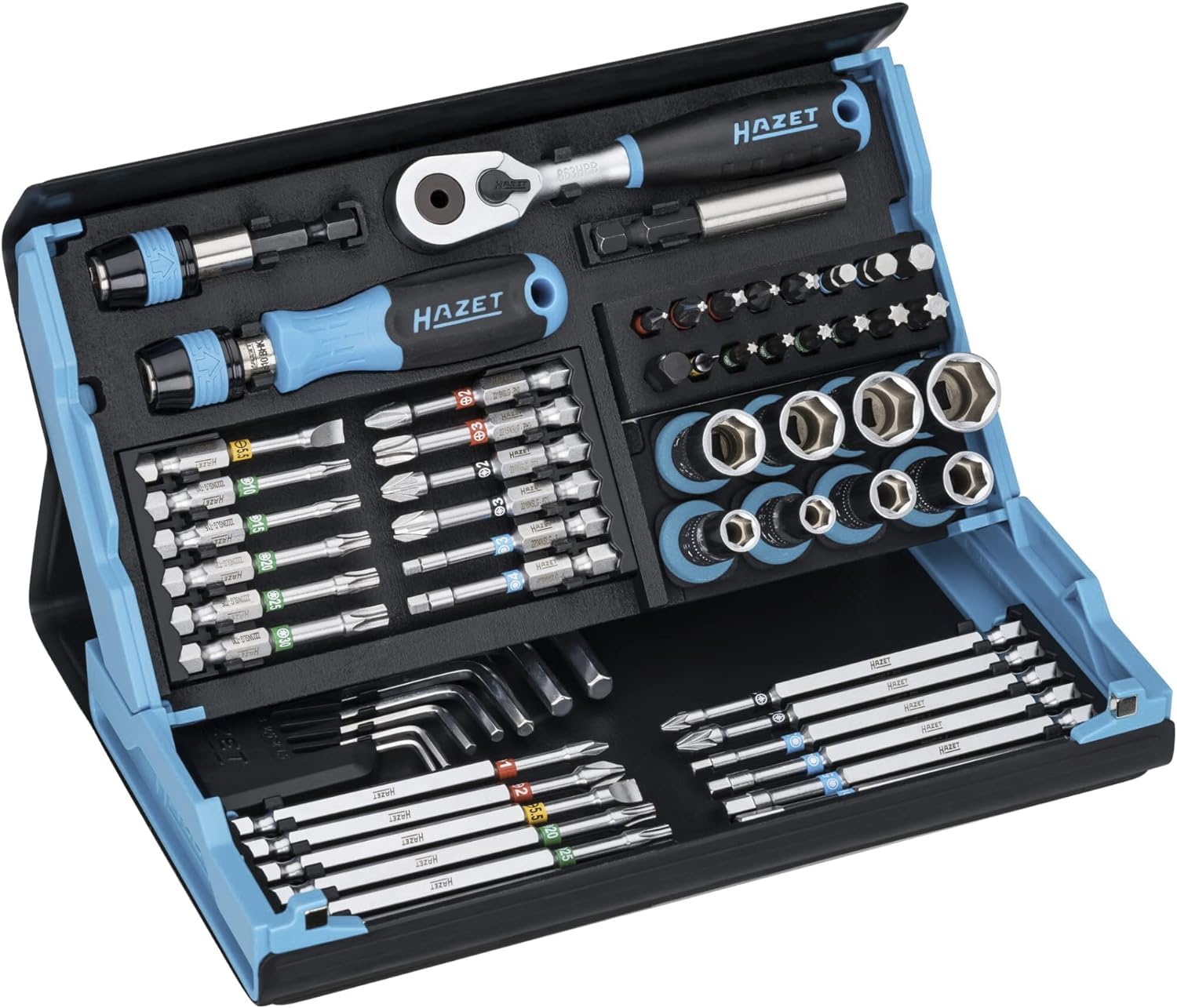 

HAZET Bit Set 59 Pieces Hexagon Folding Tool Set Made in Germany Imported from Drive 6.3 (1/4 inch) [Officially Japan] 2200SC-32