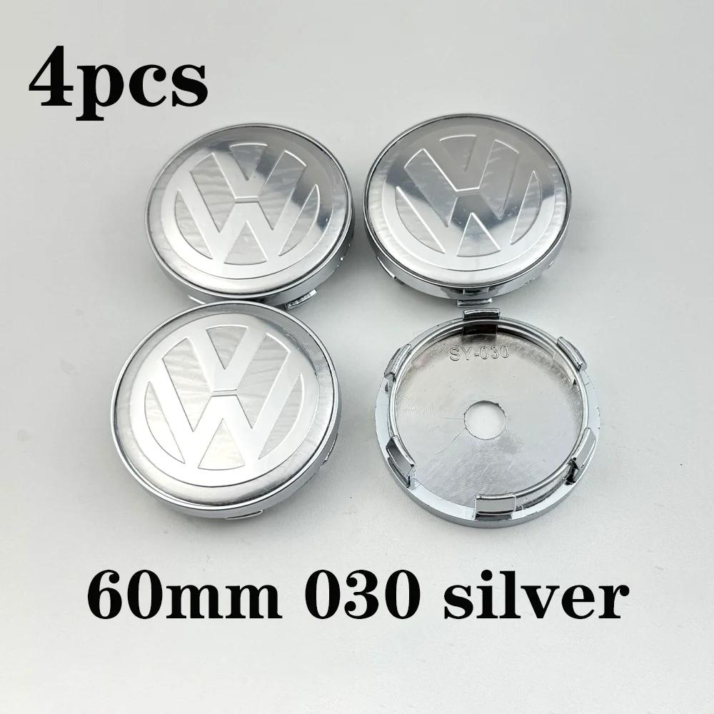2026 Hot Cache-moyeux De Roue De Voiture 4pcs 60mm Avec Emblème Pour Volkswagen VW Polo Golf-4 5 6 7 MK5 CC Tiguan Passat MK6 MK7 Acc zs4