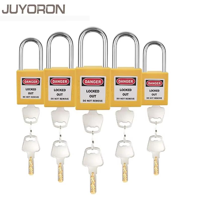 5PCS Lockout/Tagout Steel Industrical Seguridad Safety Padlock Red Yellow Green Black Blue Mini Lockout Padlock with 2 Keys 6