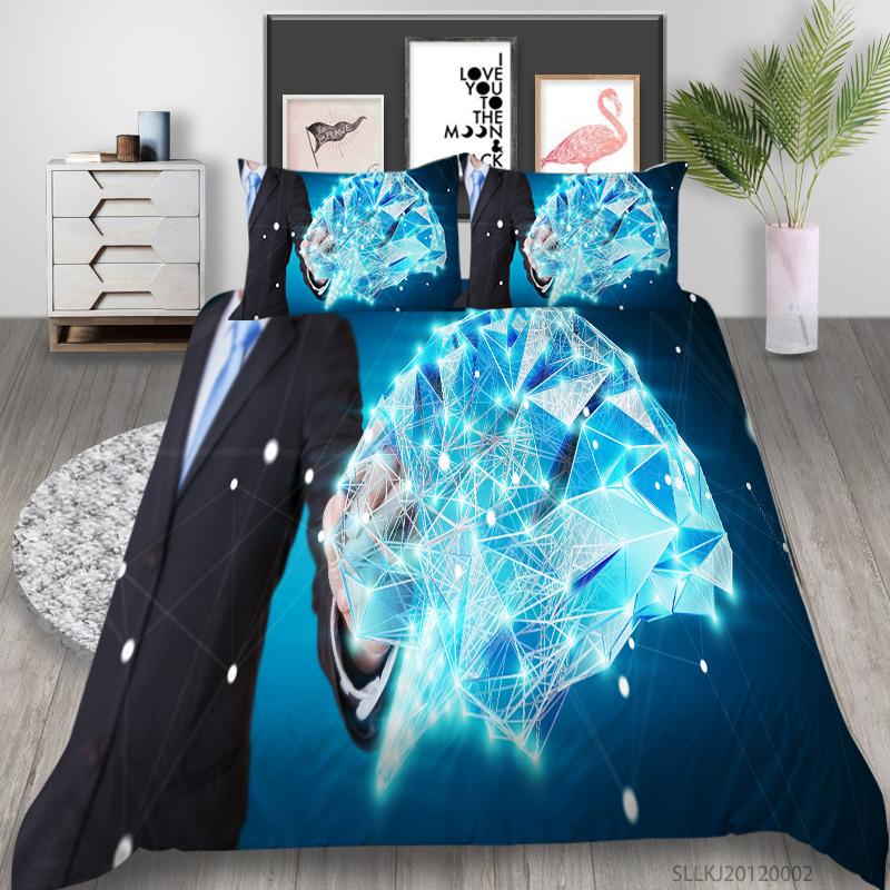 Luxury Furniture Bedding Set New Bedspread 3D Figure Print Family Bedroom Full Size Quilt Cover and Pillowcase Microfiber