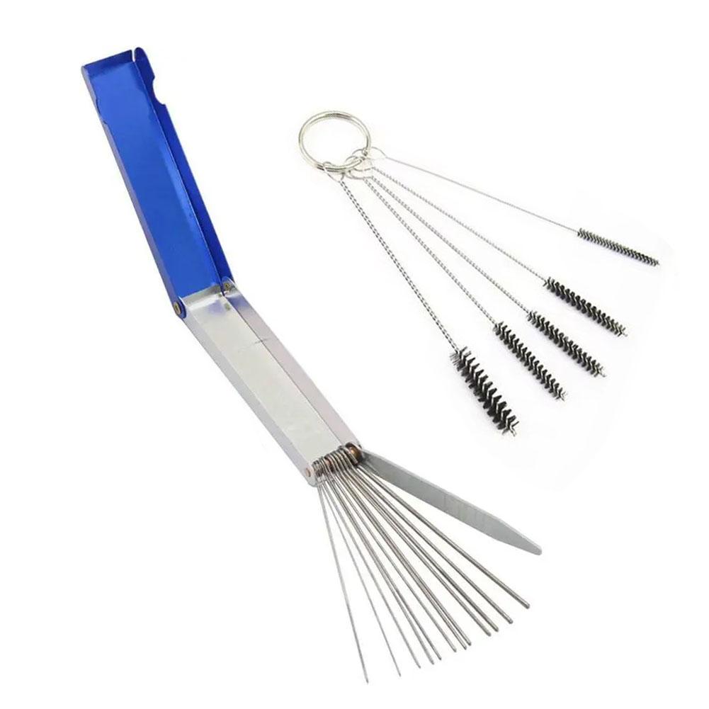 Welding Cutting Torch Nozzle Needles Kit Tip Files Cleaner Metal Reamers Soldering For Cleaning Gas Orifices Cleaning Brush V6J3