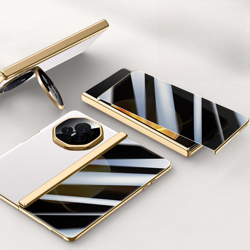 Business Case Film Integriert für Honor MagicV3 Handyhülle Faltbar Sturzsicher Linsenhalter 3. Generation Galvanisierte Lederhülle