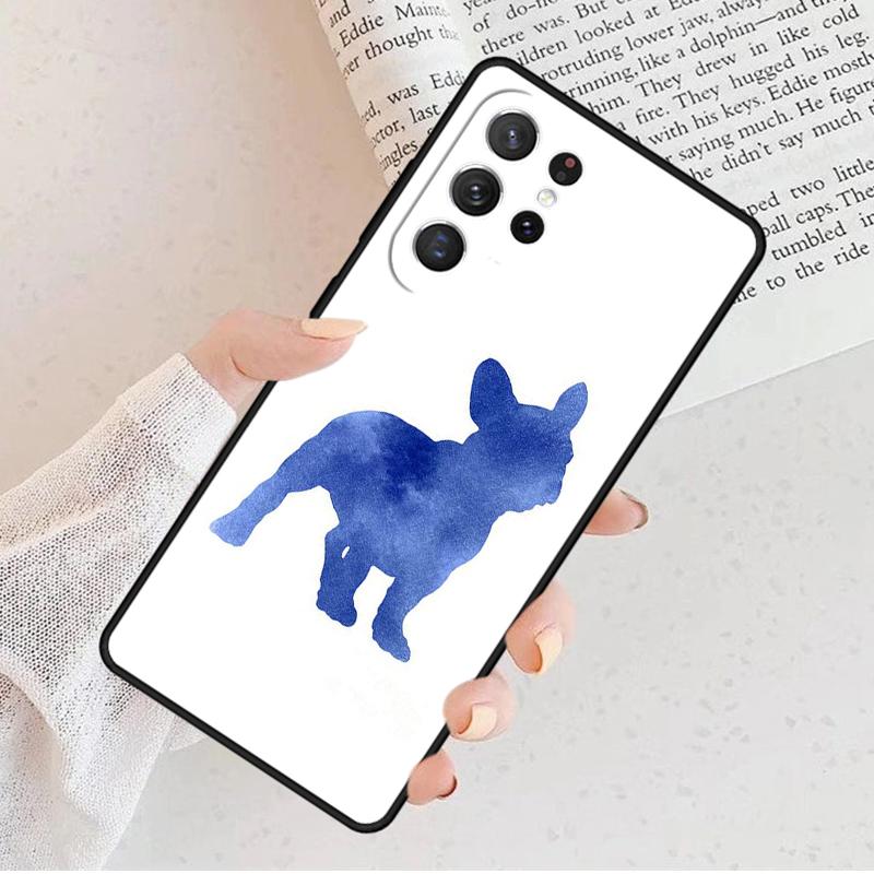 Watercolor French Bulldog Painting Phone Case For Samsung S25 S23 S30 S8 S21 S20 FE S24 S22 Note 10 20 Plus lite Ultra