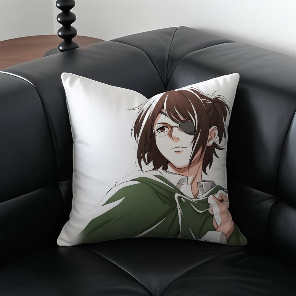 Anime Epic AAttack on TTitan Cushion Cover Pillow Case Antidustmite Invisible zipper silky short plush Sofa cushion
