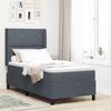 LED Box Spring Bed with Mattress Dark Grey 90 x 200 cm Velvet