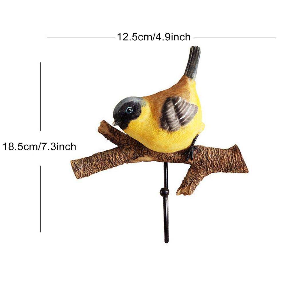 Wall Mounted Clothes Hook Bird Decoration Entryway Key Holder Wall Decorative Coat Hooks