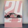 Racing Car Retro Style Metal Decorative Painting for Garage Room Decor