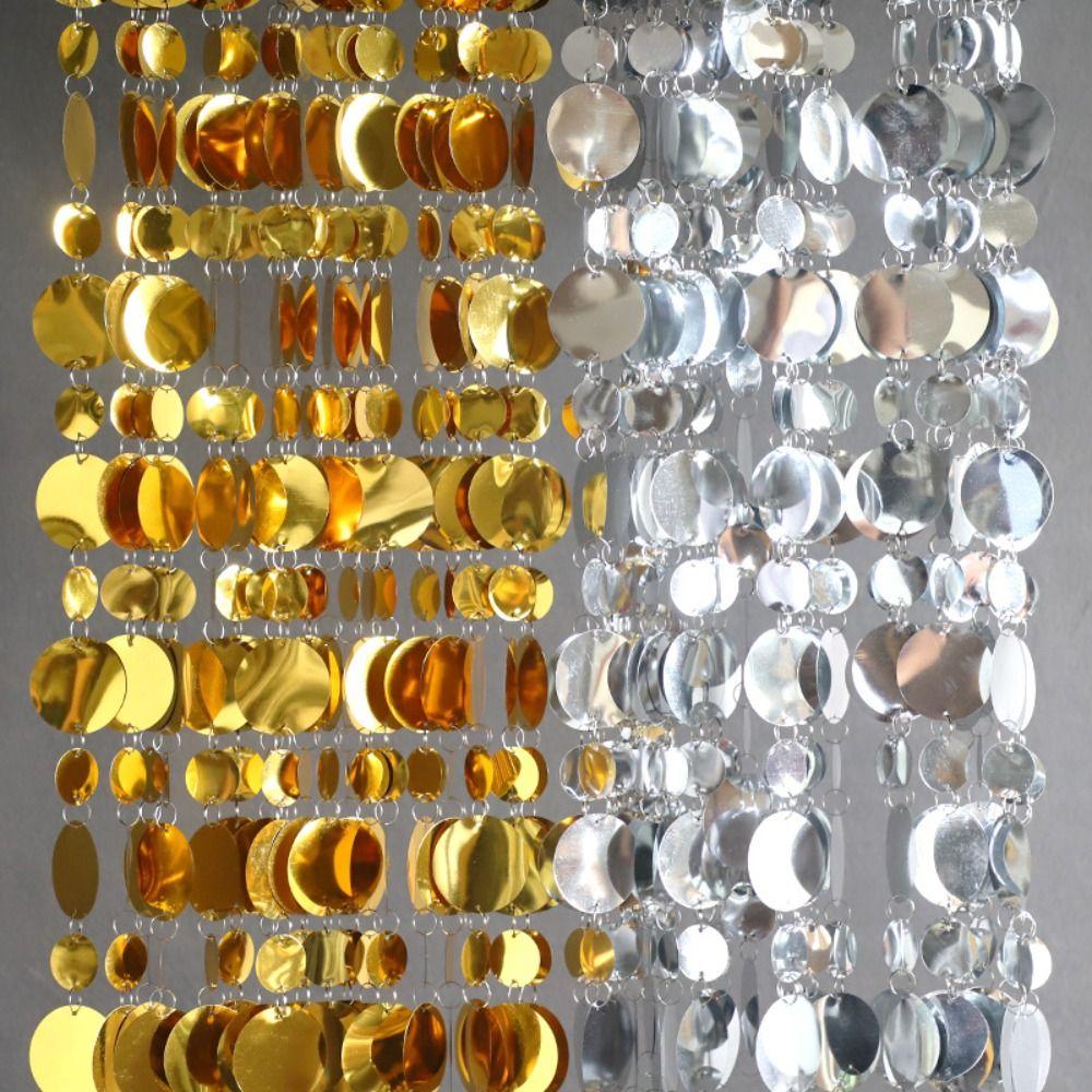 10PCS PVC Sequin Bead Strings 1 Meter Round Sequin Rain Curtain Sequins Hanging Foil Curtains  Party